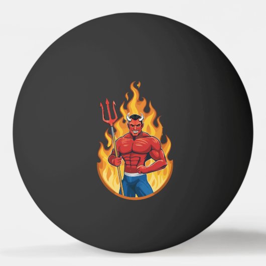 Balle De Ping Pong Diable avec trident (Devant)