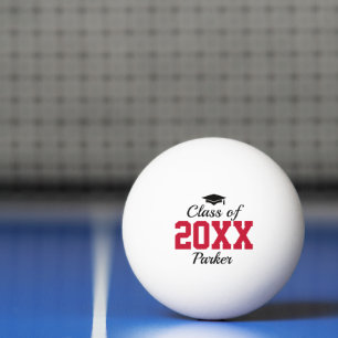 Balle De Ping Pong Diplômé de la promotion 2026 en rouge personnalisé