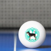 Balle De Ping Pong Doberman; Aqua Green Chevron (Filet)