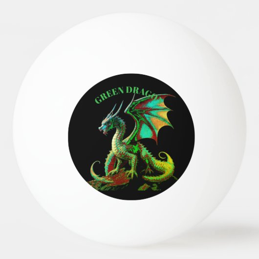BALLE DE PING PONG DRAGON VERT (Devant)