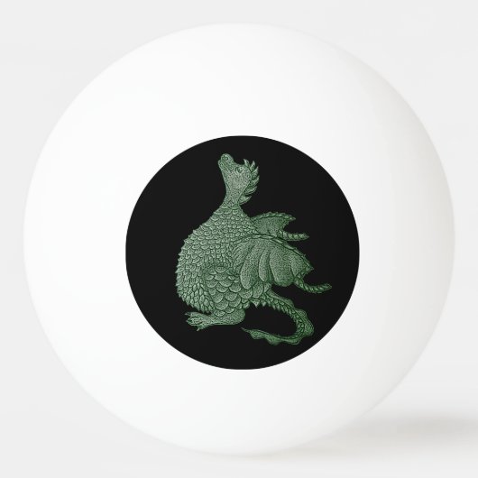 Balle De Ping Pong dragon vert mignon Ping Pong Ball (Dos)