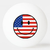 Balle De Ping Pong Drapeau américain au visage souriant (Dos)