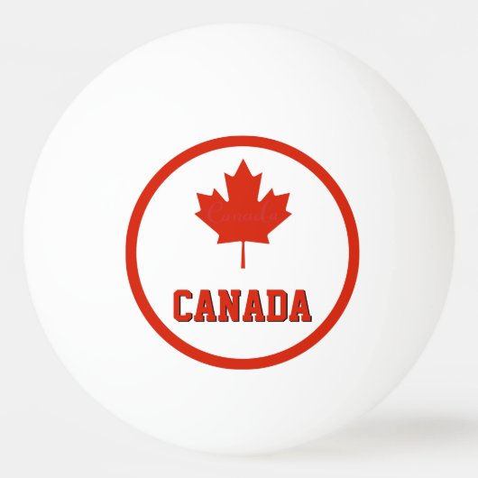 Balle De Ping Pong Drapeau canadien rouge et blanc du Canada (Devant)