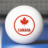 Balle De Ping Pong Drapeau canadien rouge et blanc du Canada