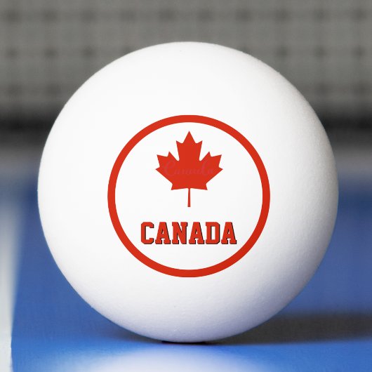 Balle De Ping Pong Drapeau canadien rouge et blanc du Canada