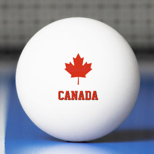 Balle De Ping Pong Drapeau canadien rouge et blanc du Canada