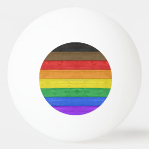Balle De Ping Pong Drapeau de fierté gay inclusif de SlipperyJoe text