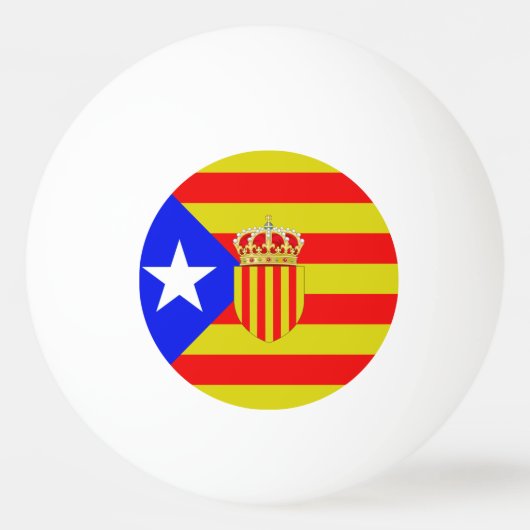 Balle De Ping Pong Drapeau de la Catalogne (Dos)