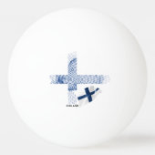 Balle De Ping Pong Drapeau de la Finlande (Dos)