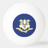 Balle De Ping Pong Drapeau de l'État du Connecticut (Devant)