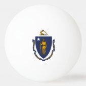 Balle De Ping Pong Drapeau de l'État du Massachusetts (Dos)