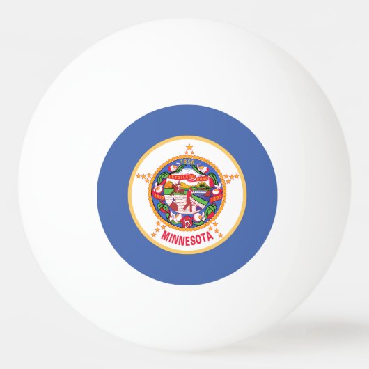 Balle De Ping Pong Drapeau de l'État du Minnesota (Devant)