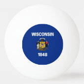 Balle De Ping Pong Drapeau de l'État du Wisconsin (Dos)