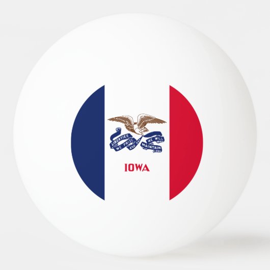 Balle De Ping Pong Drapeau de l'Iowa (Devant)