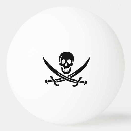 Balle De Ping Pong Drapeau de pirate Crâne croisé épées (Dos)