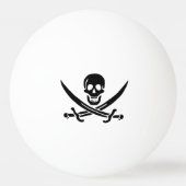 Balle De Ping Pong Drapeau de pirate Crâne croisé épées (Devant)