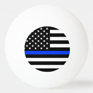 Balle De Ping Pong Drapeau de police de la ligne bleue mince