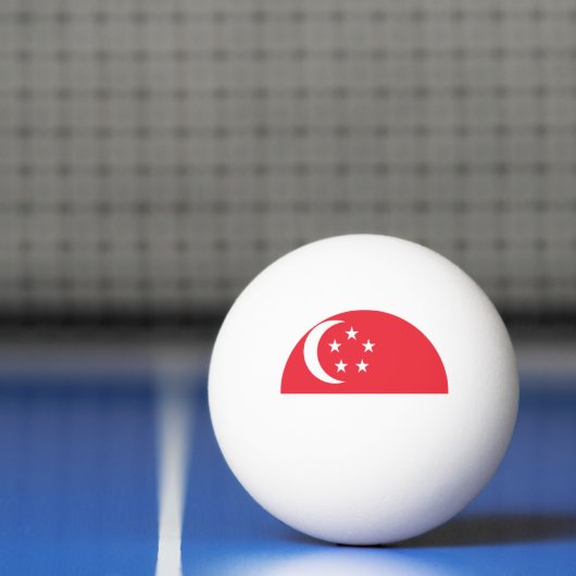 Balle De Ping Pong Drapeau de Singapour (Filet)