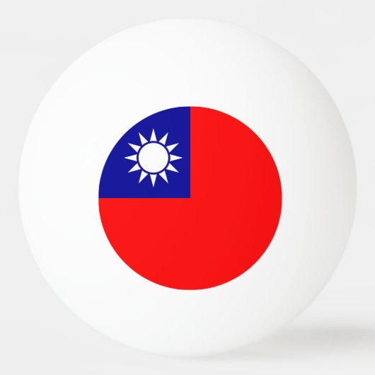 Balle De Ping Pong Drapeau de Taïwan (Devant)