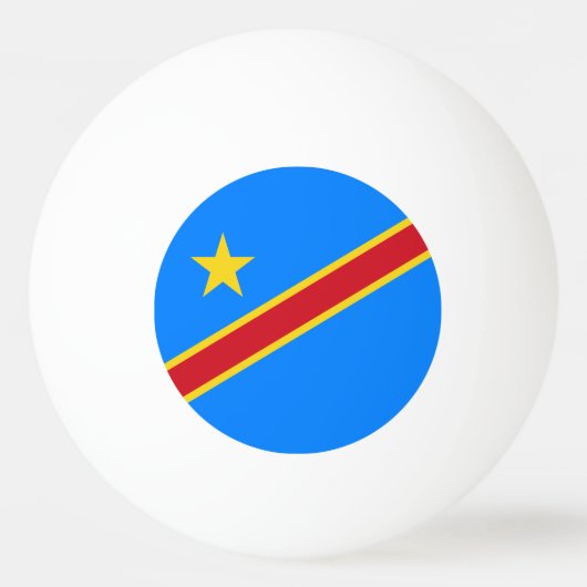 Balle De Ping Pong Drapeau du Congo Kinshasa (Devant)
