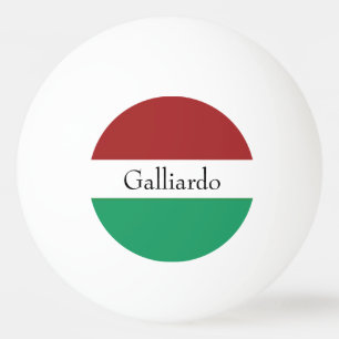 Balle De Ping Pong Drapeau italien Couleurs Nom de famille Personnali