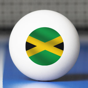 Balle De Ping Pong Drapeau jamaïcain noir et or vert