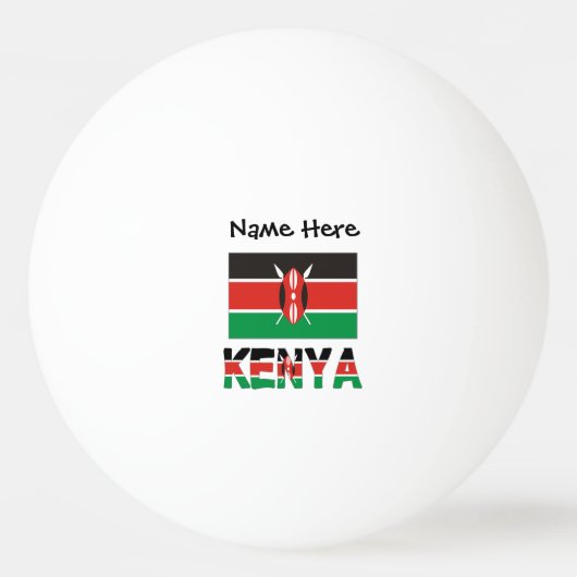 Balle De Ping Pong Drapeau kenyan personnalisé (Devant)