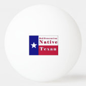 Balle De Ping Pong Drapeau texan natif de 3e génération (Dos)