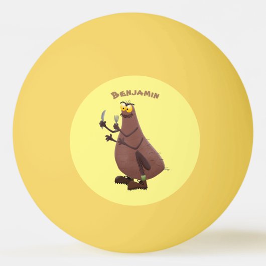 Balle De Ping Pong Drôle affamé pulette affamée dessin animé (Devant)