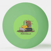 Balle De Ping Pong Drôle bulldozer de conduite de taureaux (Dos)