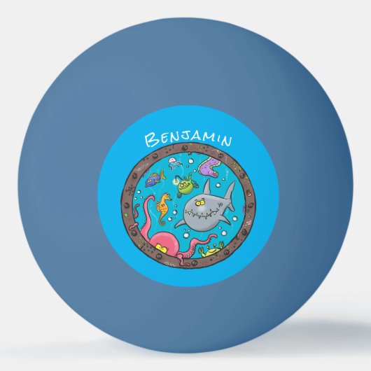 Balle De Ping Pong Drôle des créatures marines sous l'eau dessin anim (Devant)