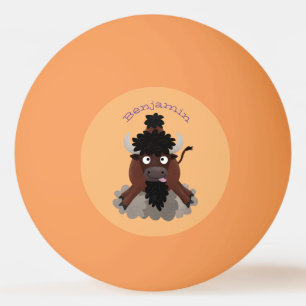 Balle De Ping Pong Drôle dessin animé de bison de buffle