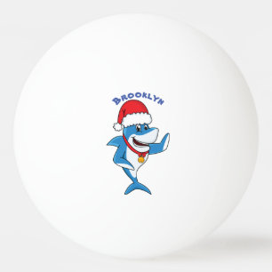 Balle De Ping Pong Drôle dessin animé de requin de Noël