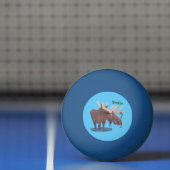 Balle De Ping Pong Drôle dessin animé d'orignal heureux (Filet)