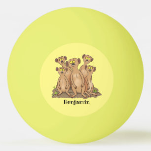 Balle De Ping Pong Drôle dessin de la famille meerkat