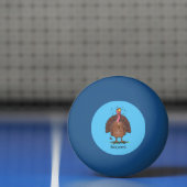 Balle De Ping Pong Drôle dinde marron de la ferme avec des mouches de (Filet)