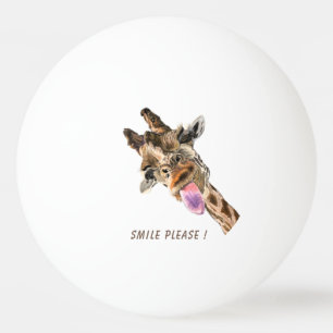 Balle De Ping Pong Drôle Giraffe Ping Pong Ball Smile - Texte Personn