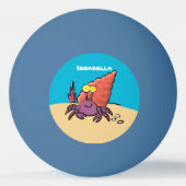 Balle De Ping Pong Drôle mignon caricature pourpre crabe ermite (Dos)
