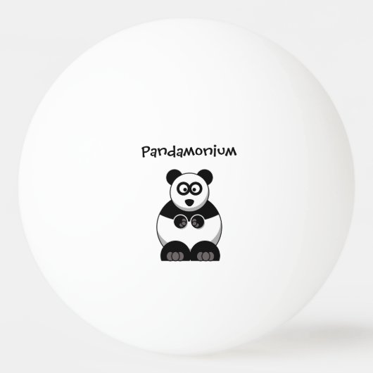 Balle De Ping Pong Drôle Pandamonium Panda Cartoon, Mignonne Pun Stre (Dos)