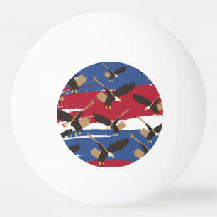 Balle De Ping Pong Eagle Bird USA Patriotic American Flag