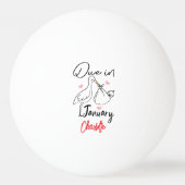 Balle De Ping Pong Échéance En Janvier Mignonne Swan Portant Un Nouve (Dos)