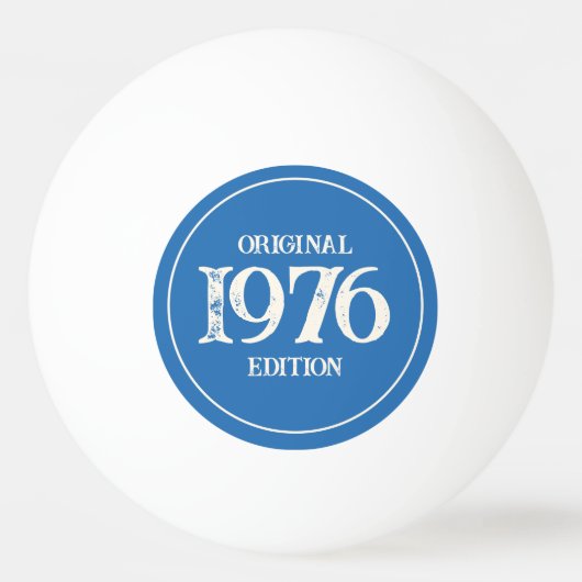 Balle De Ping Pong Édition originale de 1976 sur fond bleu océan (Devant)