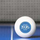 Balle De Ping Pong Édition originale de 1976 sur fond bleu océan (Filet)
