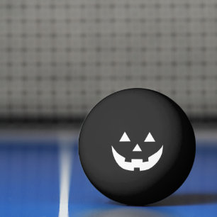 Balle De Ping Pong Éffrayant noir blanc Jack-o'-lantern drôle Hallowe