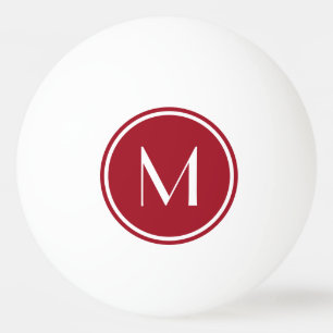 Balle De Ping Pong Élégant Monogramme Red Custom Ping Pong Ball