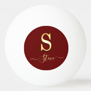 Balle De Ping Pong Élégant or personnalisé Monogramme S Nom Ping Pong