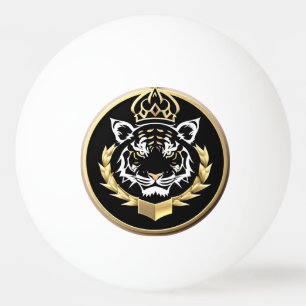 Balle De Ping Pong Emblème de la crête du tigre doré