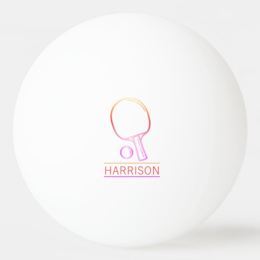Balle De Ping Pong Emblème Rainbow Ping Pong Blanc personnalisé (Devant)