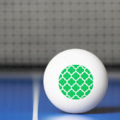 Balle De Ping Pong Emerald Green White Marocain Quatrefoil Motif #5 (Filet)