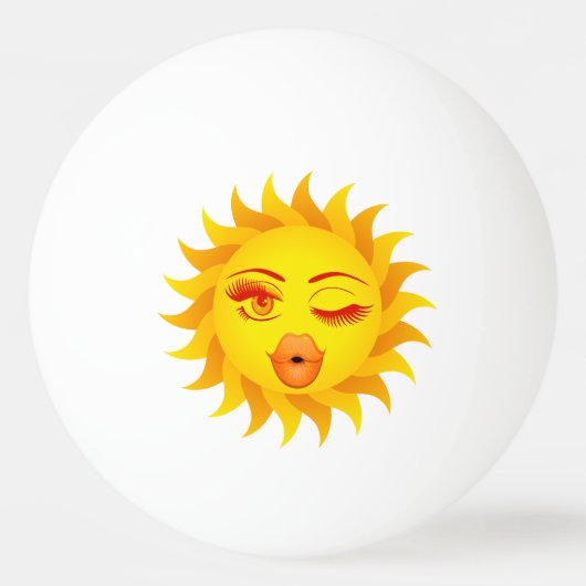 Balle De Ping Pong Emoji Soleil  (Devant)